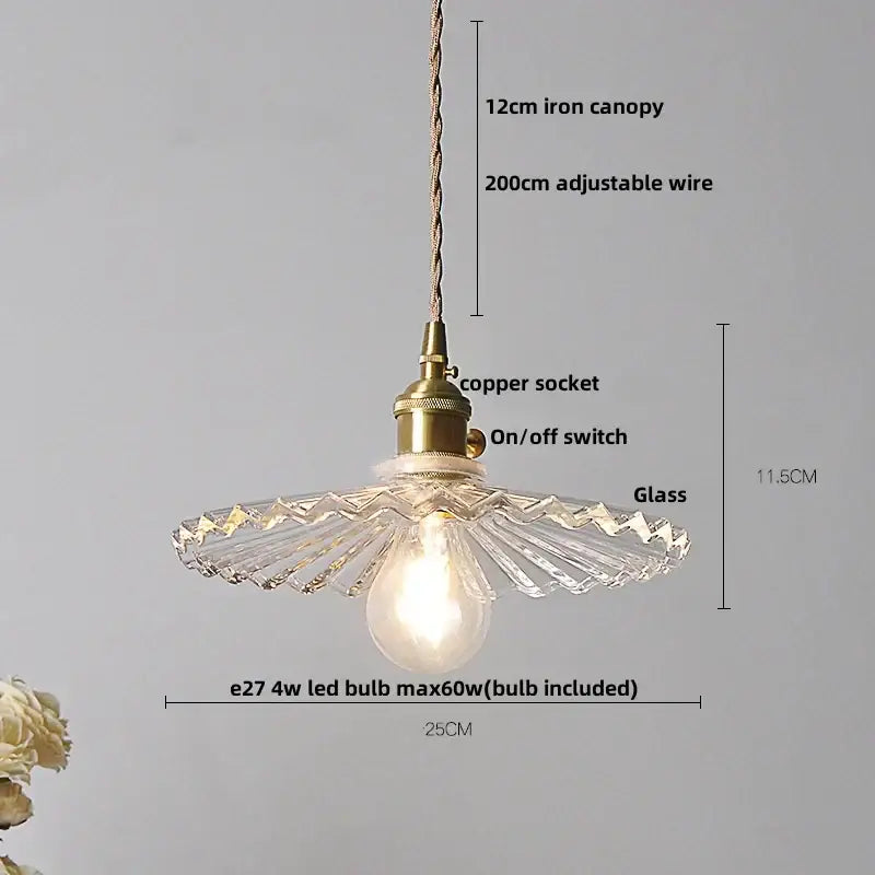 Modern faceted glass led pendant lamp stair light