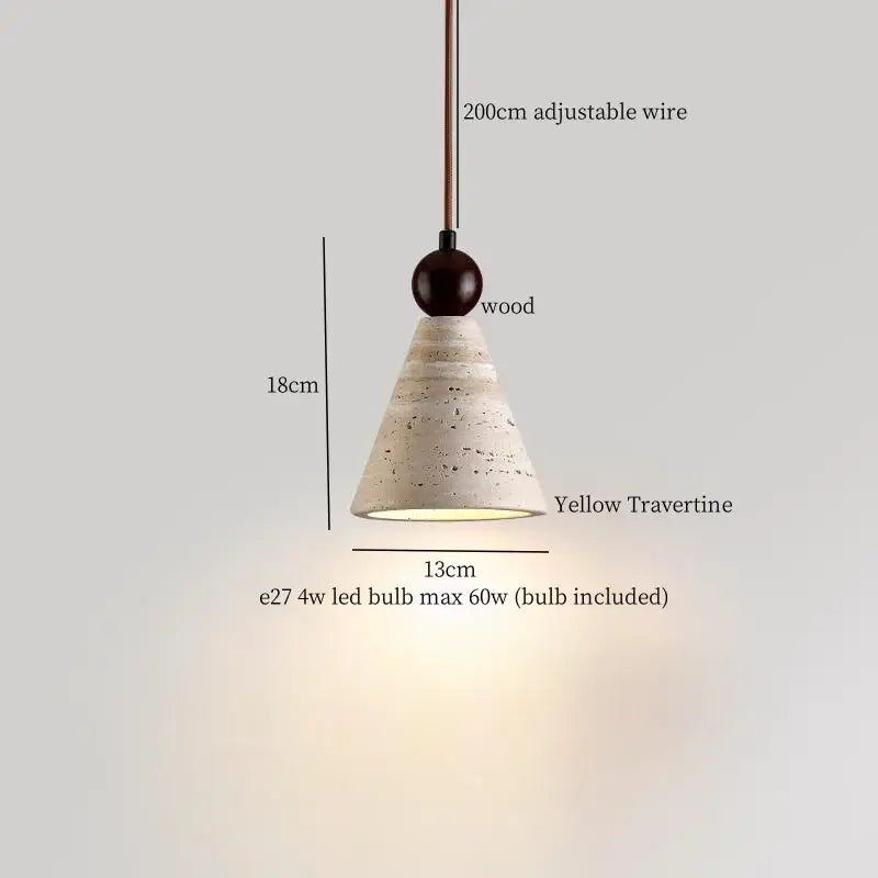 Minimalist wood and concrete led pendant lamp dining room