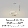 Modern minimalist white circular led pendant lamp for bedroom