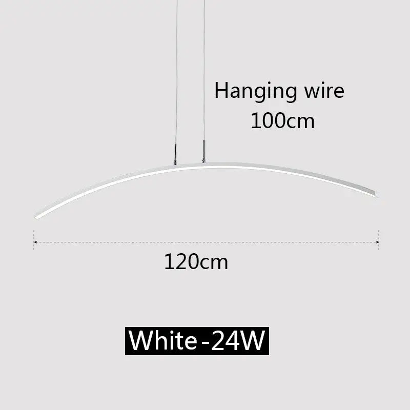 Modern minimalist black led pendant lamp for kitchen and office