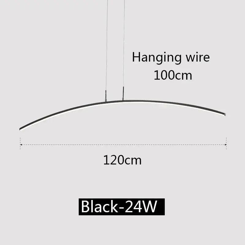 Modern minimalist black led pendant lamp for kitchen and office