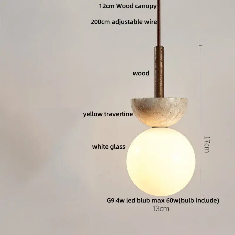Modern brown & concrete led pendant lamp – kitchen hanging light