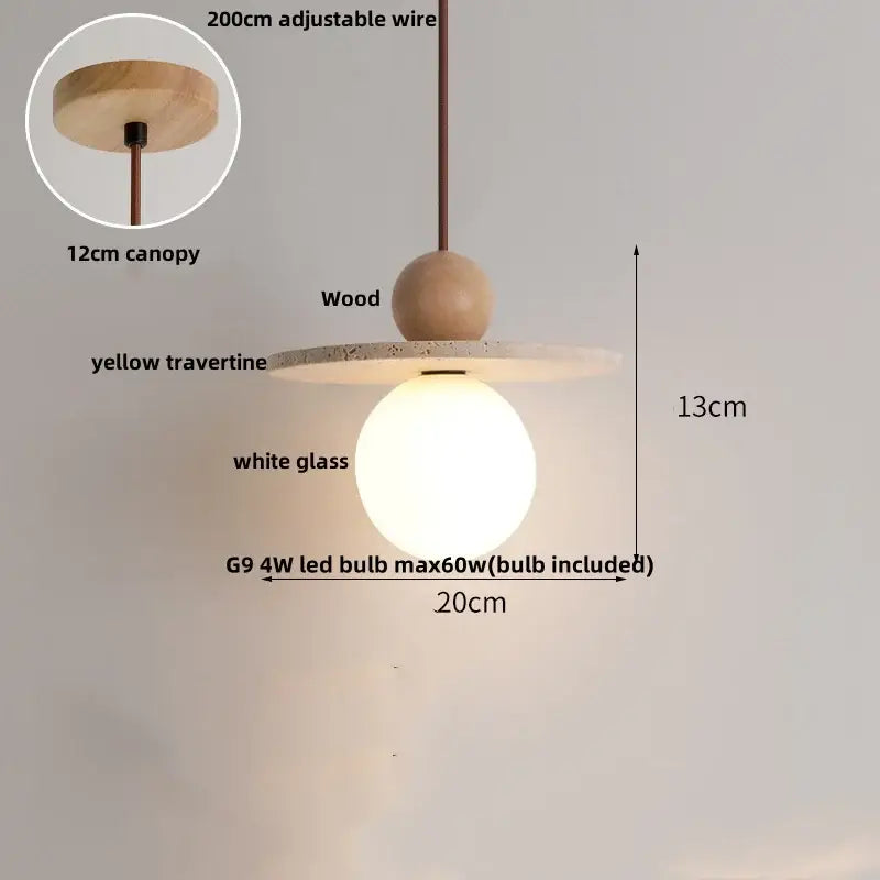 Modern brown & concrete led pendant lamp – kitchen hanging light