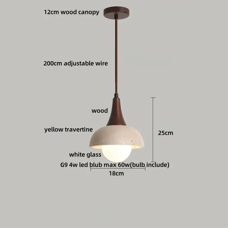 Modern brown & concrete led pendant lamp – kitchen hanging light