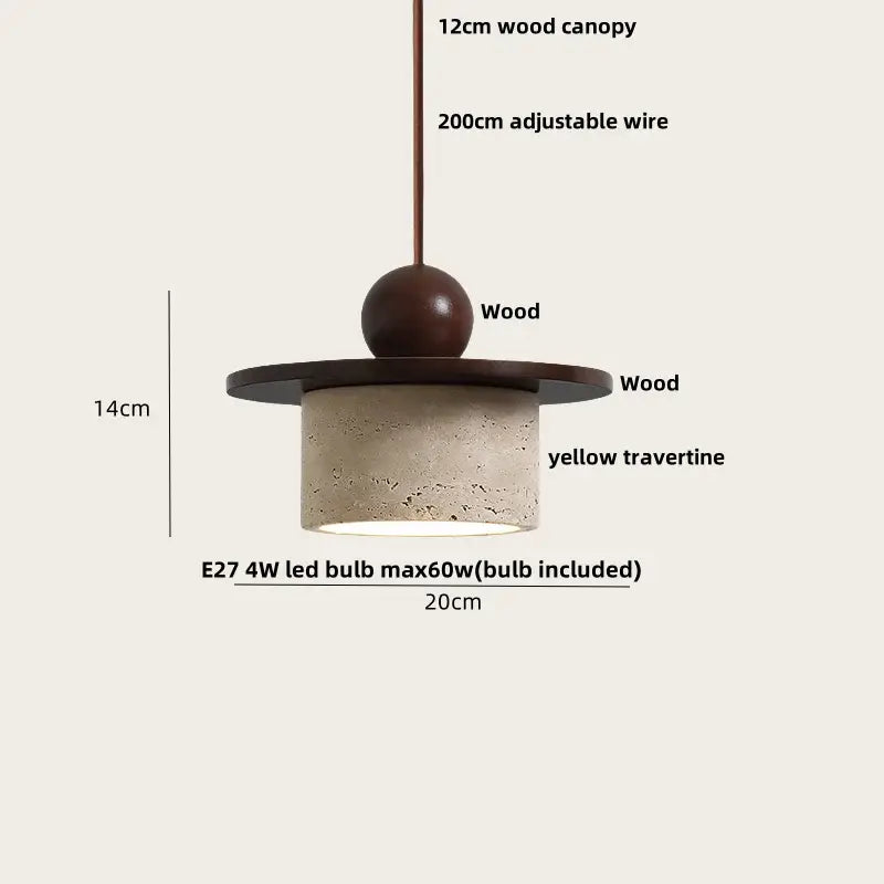 Modern brown & concrete led pendant lamp – kitchen hanging light
