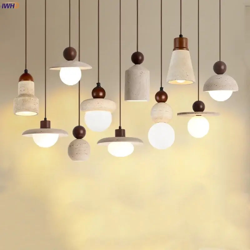 Modern white concrete led pendant lamp dining room lighting