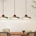 Minimalist yellow stone and wood led pendant lamp dining room