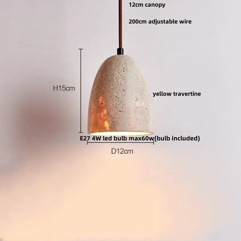 Japanese yellow travertine led pendant lamp for dining room