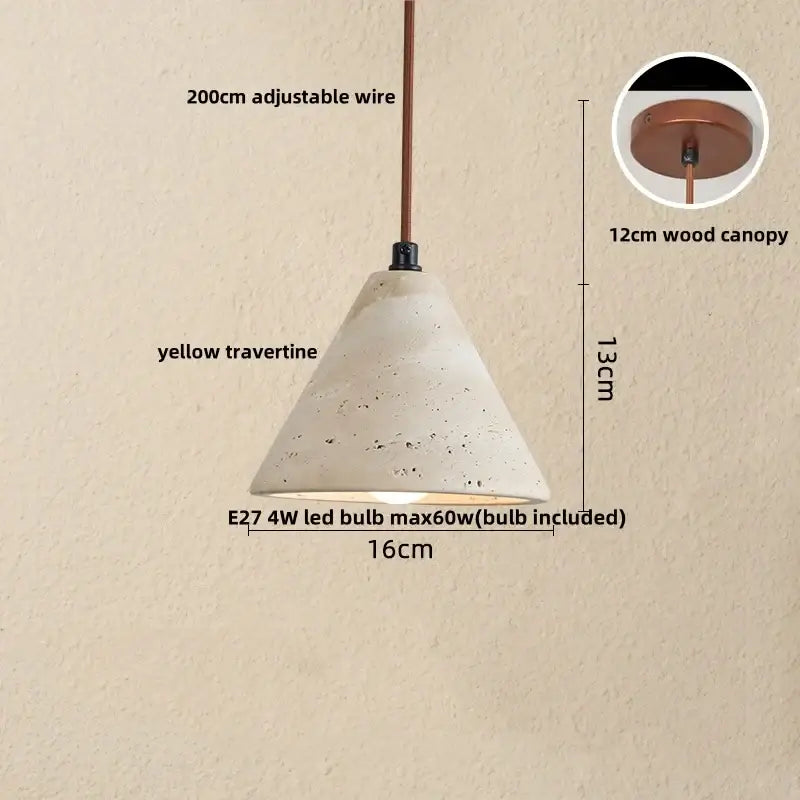 Japanese yellow travertine led pendant lamp for dining room