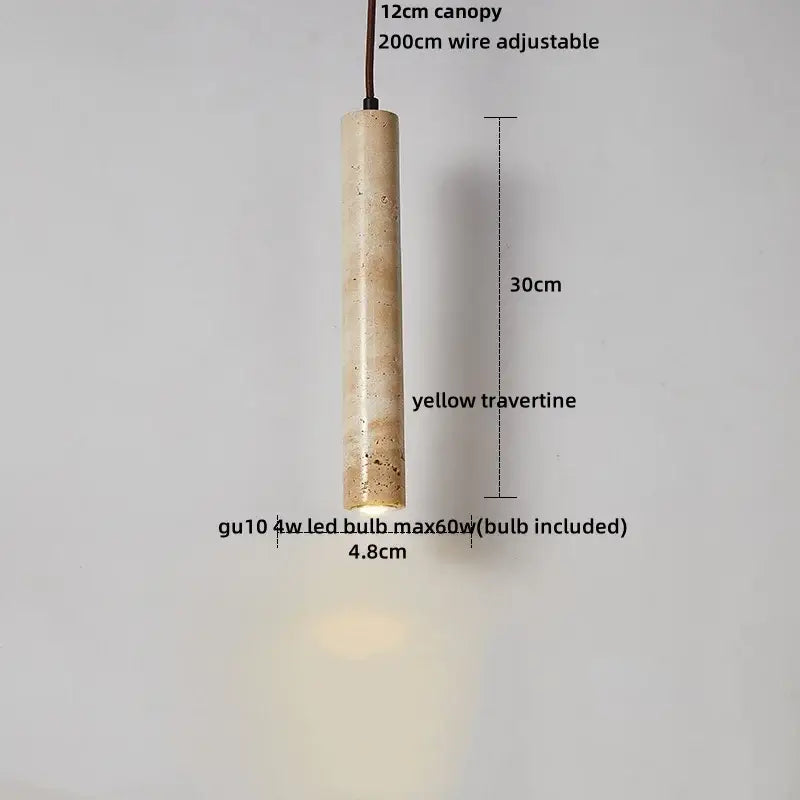 Minimalist off-white concrete and wood led pendant lamp dining room
