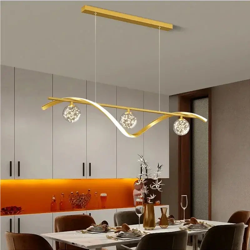Modern black metal 3 globe led pendant lamps dining room kitchen