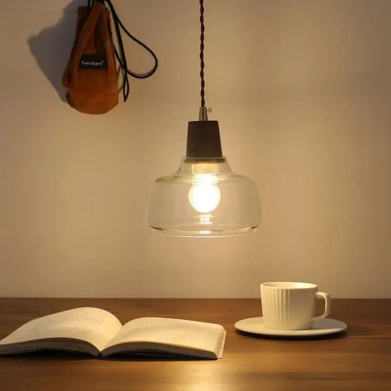 Modern walnut & glass decorbites led pendant lamp kitchen lighting