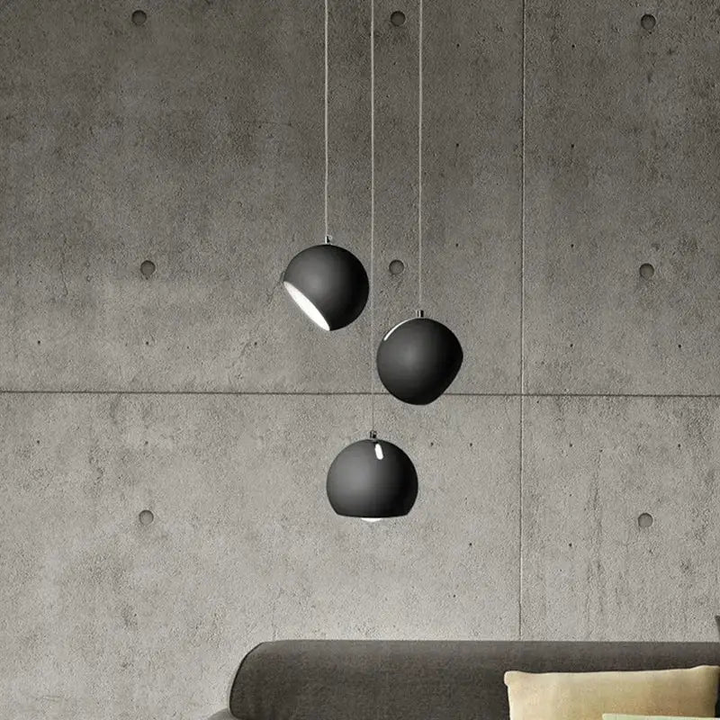 Minimalist matte white led pendant light dining room set