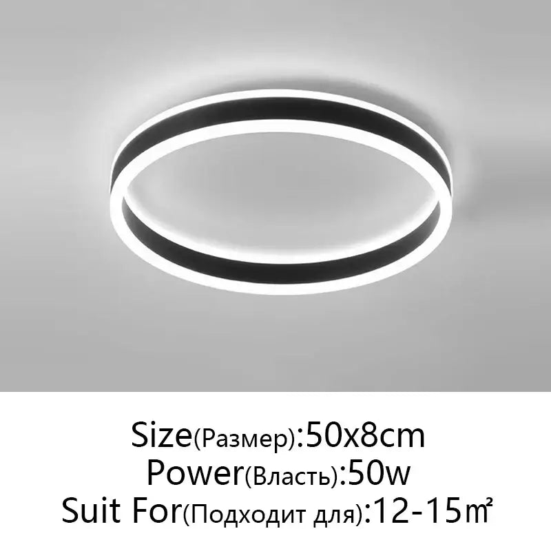 Modern black & white circular led pendant light dining room