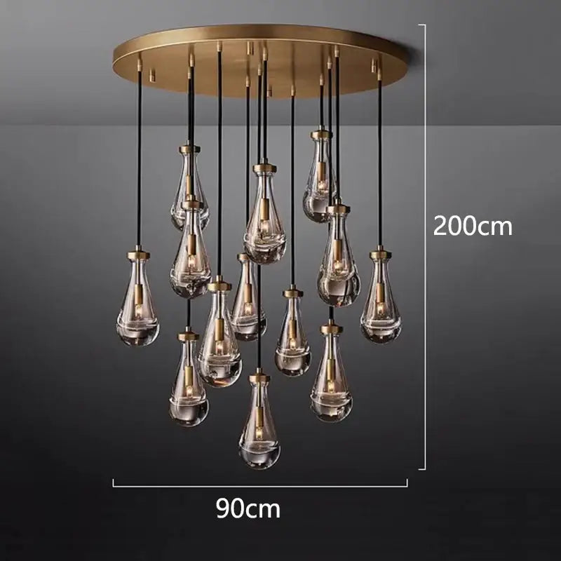Modern black rectangular led pendant light chandeliers living room