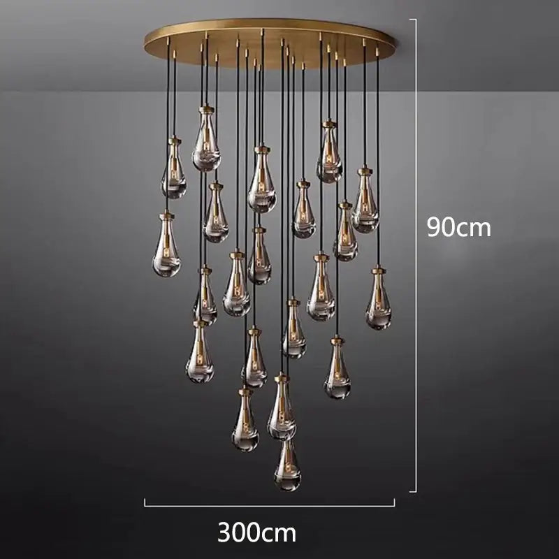 Modern black rectangular led pendant light chandeliers living room
