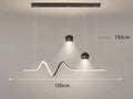 Modern black & gold geometric led pendant light for dining room