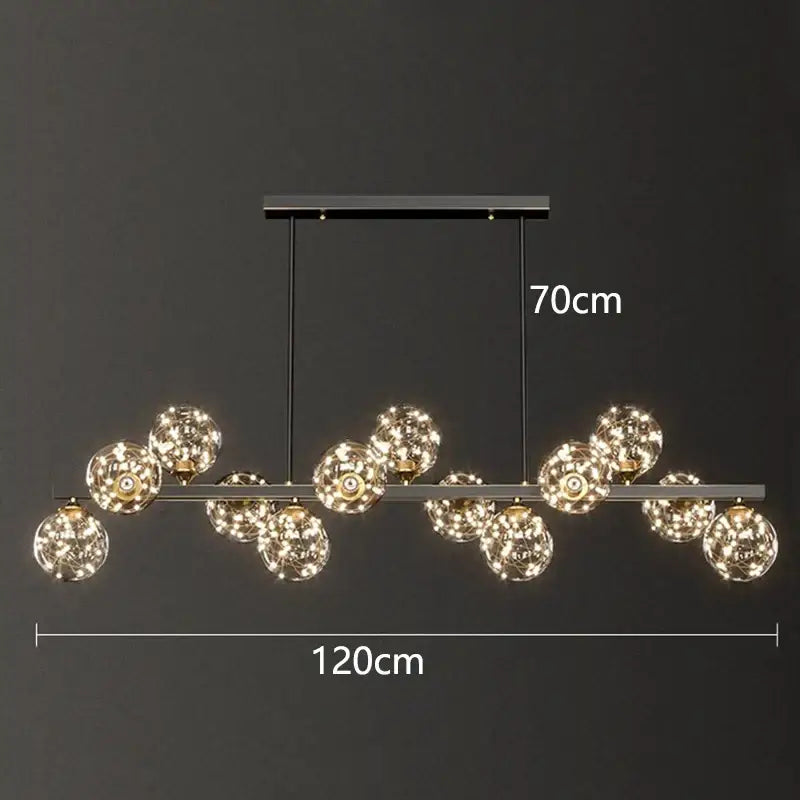 Modern black glass globe led pendant light dining room decorbites led