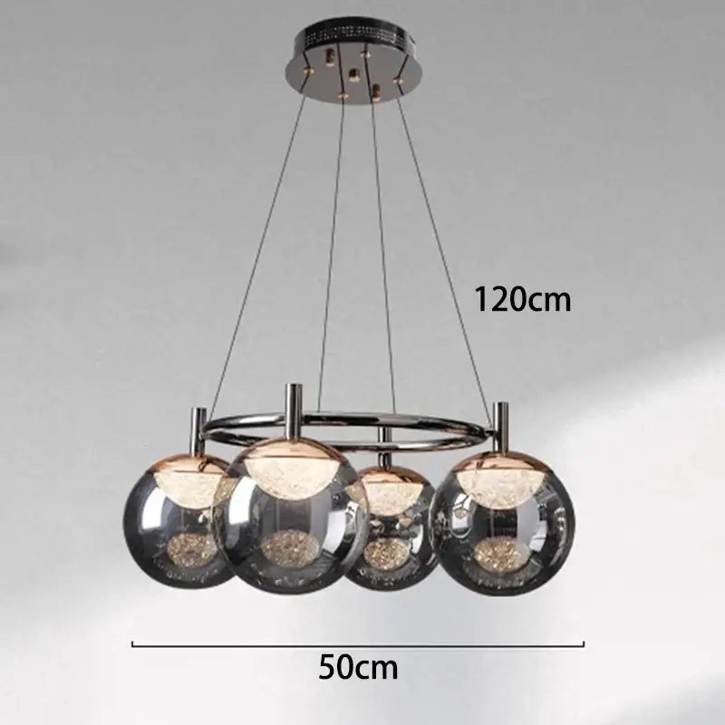 Modern black metal led pendant light chandelier dining room