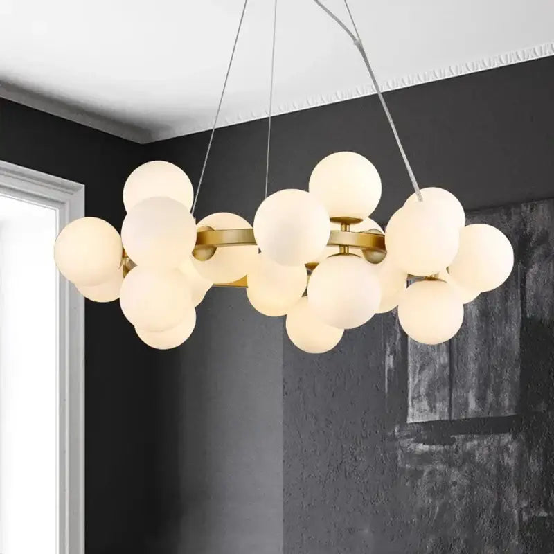 Modern gold globe led pendant light for dining room