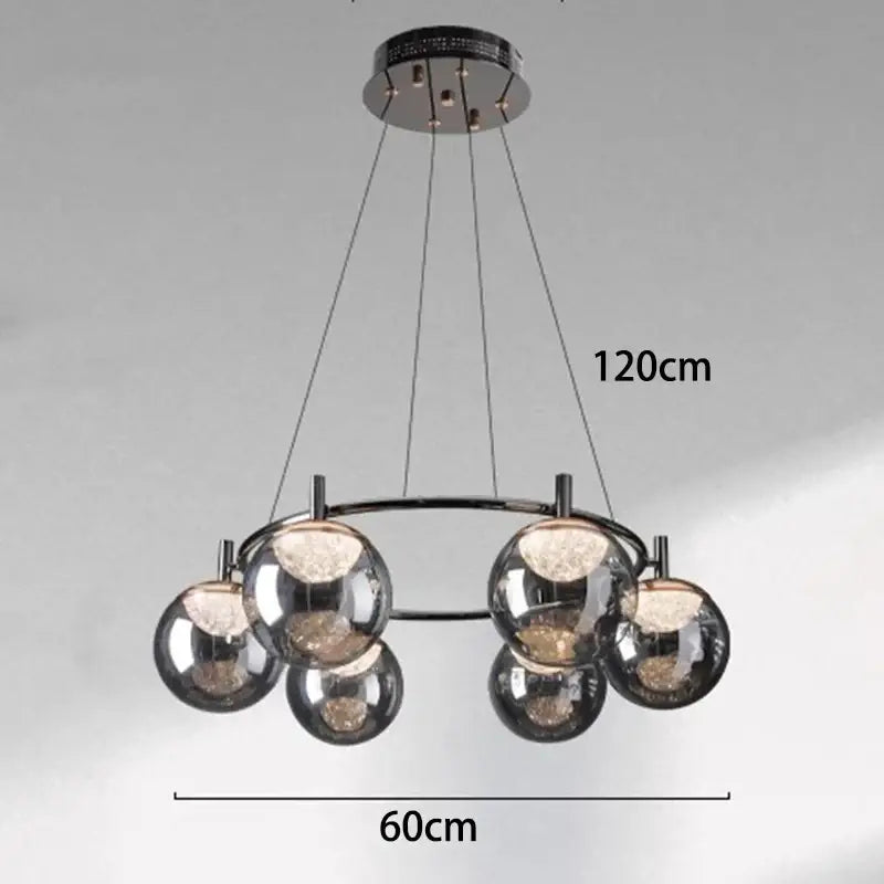 Modern black metal led pendant light chandelier dining room