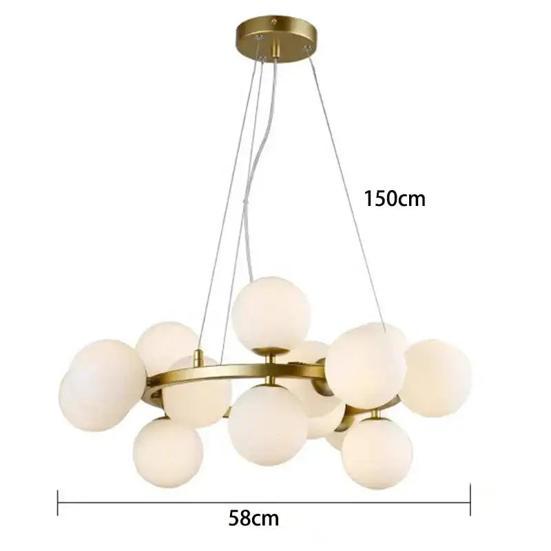 Modern gold globe led pendant light for dining room