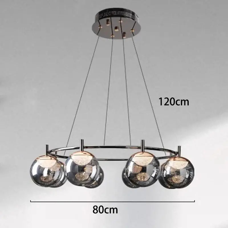 Modern black metal led pendant light chandelier dining room