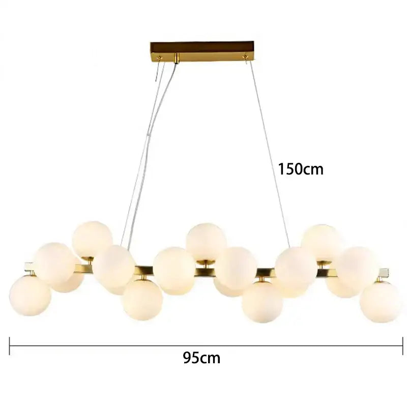 Modern gold globe led pendant light for dining room