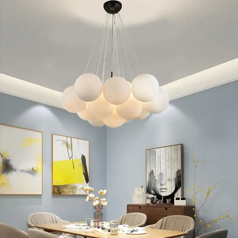 Modern cloud white led pendant light chandelier living room