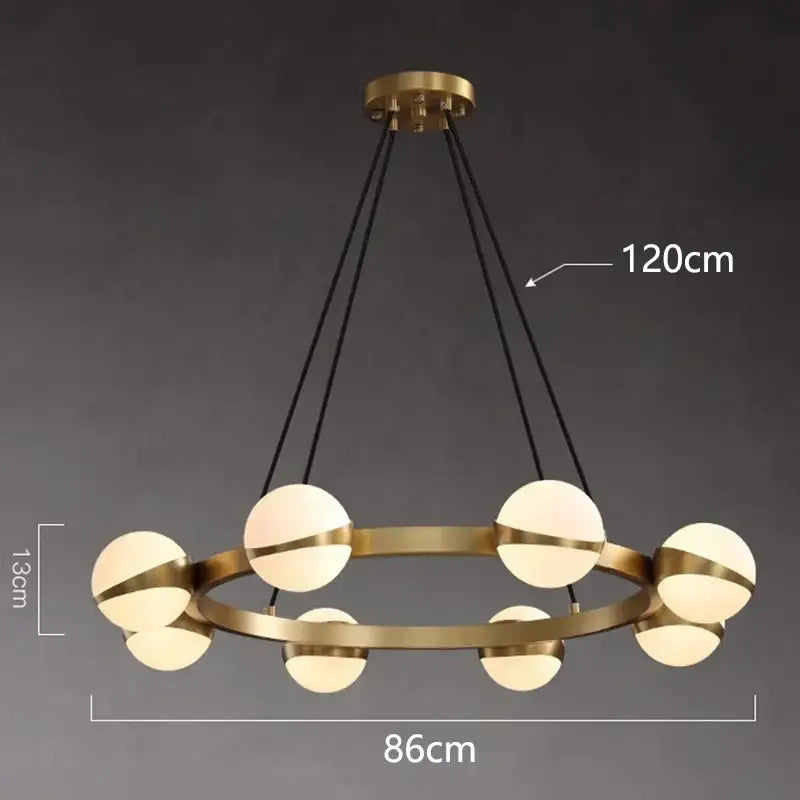 Modern gold frosted globe led pendant light chandelier dining room