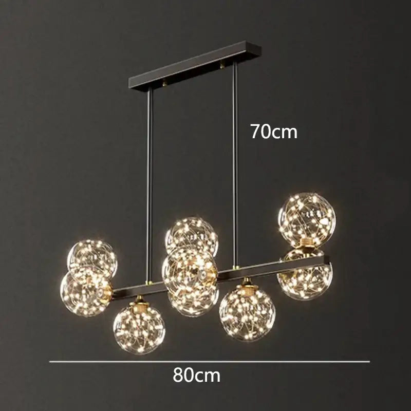 Modern black glass globe led pendant light dining room decorbites led