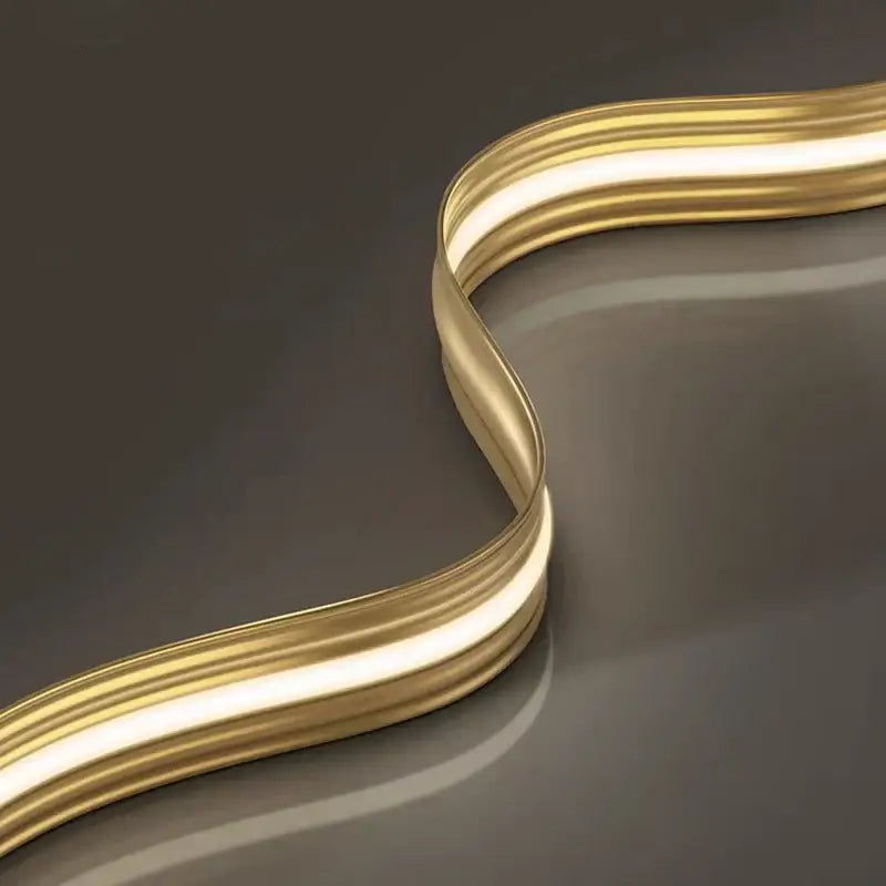 Modern golden wave led pendant light for dining room decor