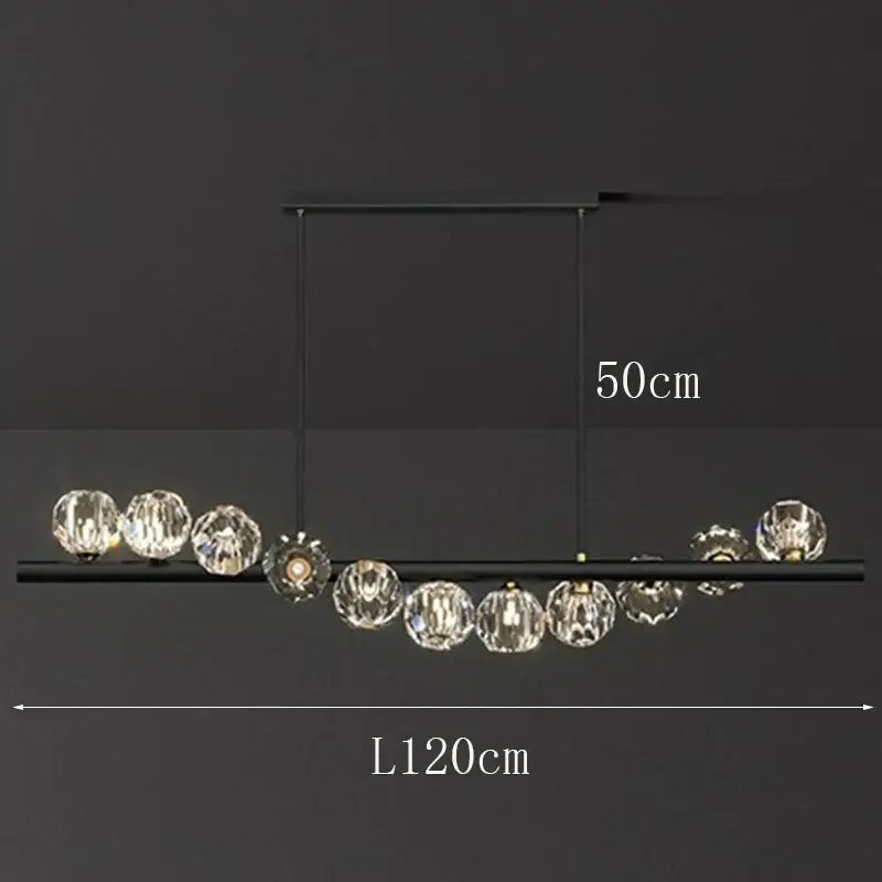 Modern gold crystal led pendant light for dining room