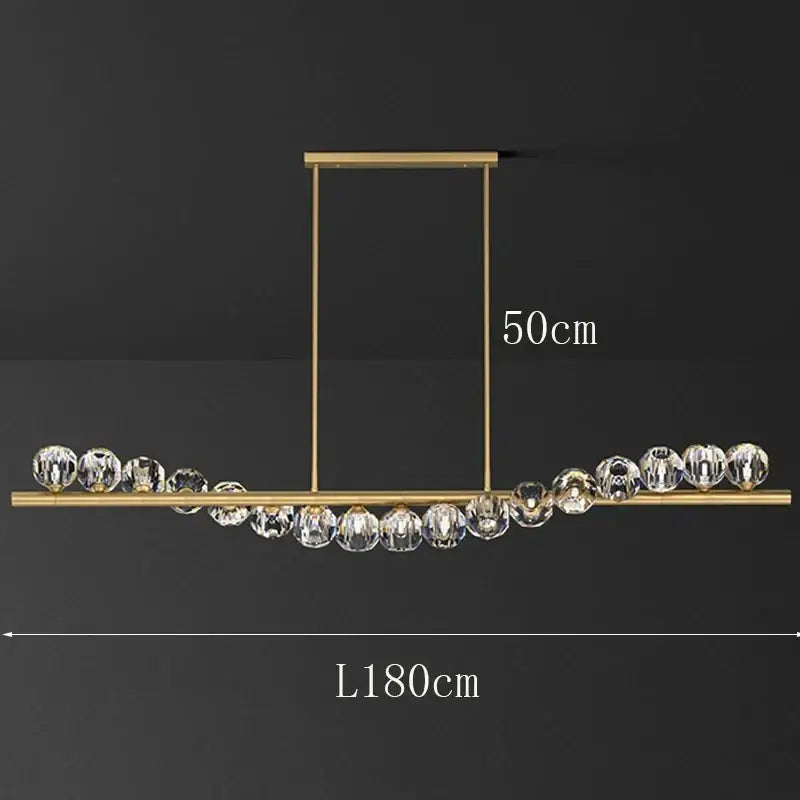 Modern gold crystal led pendant light for dining room
