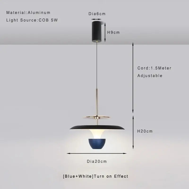Modern metallic disc led pendant light for kitchen dining room