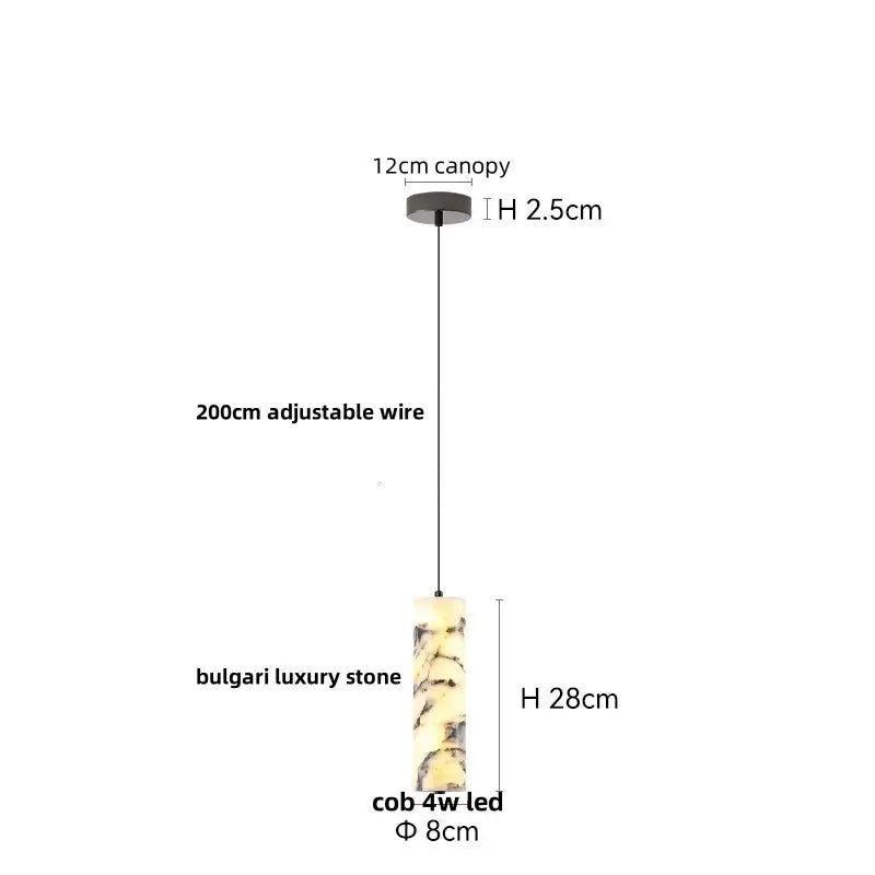 Modern luxury yellow & gray marbled glass pendant light fixture kitchen