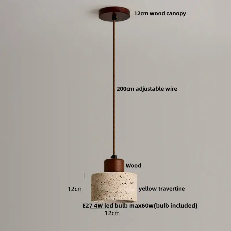 Minimalist beige & brown concrete pendant light fixture kitchen