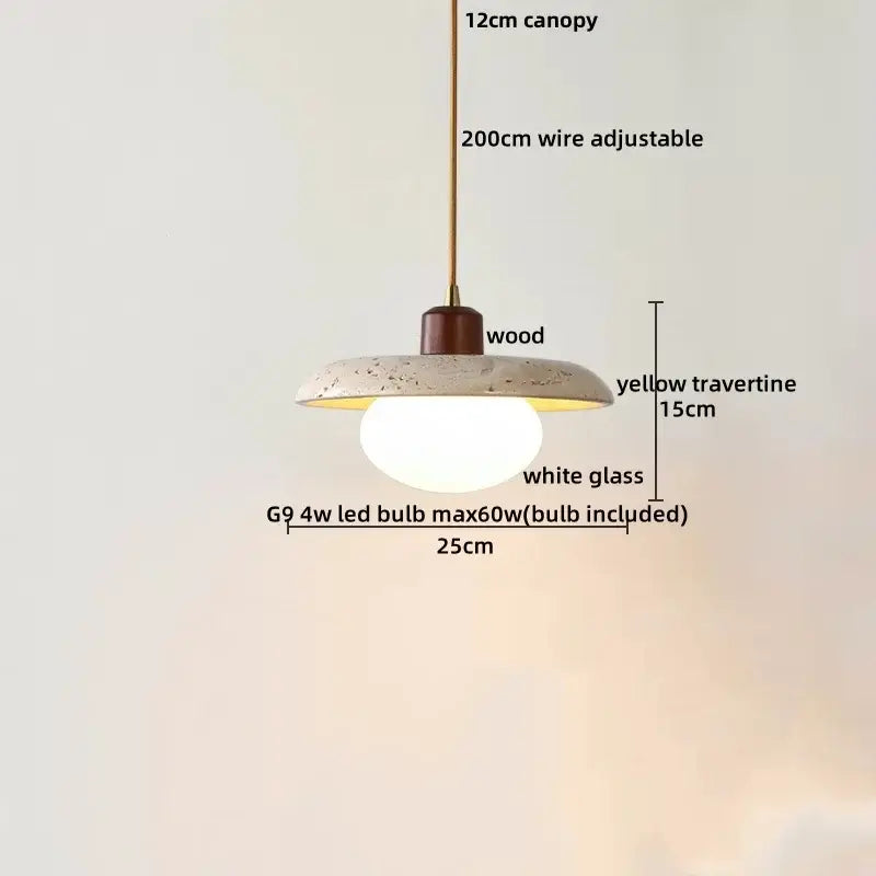 Minimalist beige & brown concrete pendant light fixture kitchen