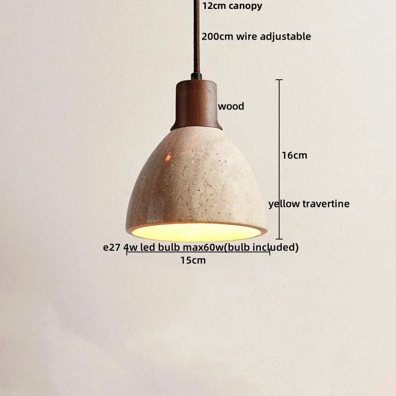 Minimalist beige & brown concrete pendant light fixture kitchen