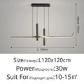 Modern black minimalist led pendant light for dining room