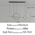 Modern minimalist black led pendant light for kitchen and dining room