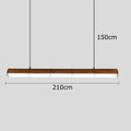 Modern wood and metal led pendant light for dining room