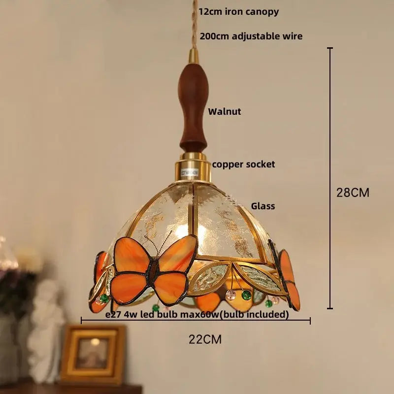 Japan style walnut and white glass led pendant light dining room