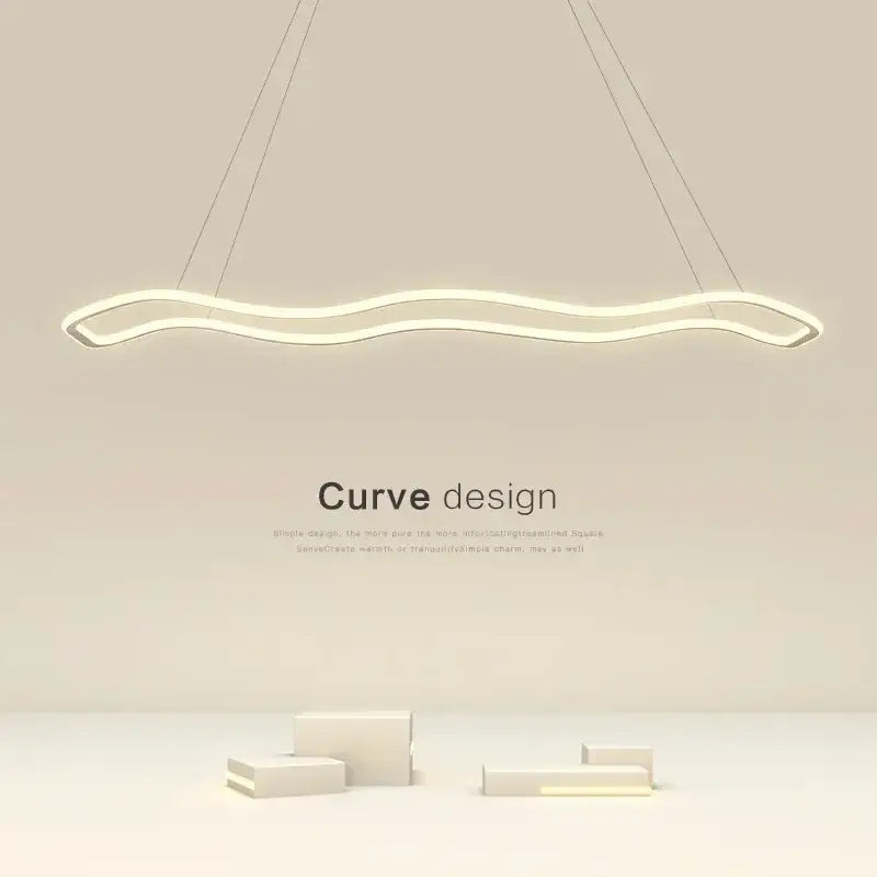 Modern gold wave led pendant light dining room chandelier