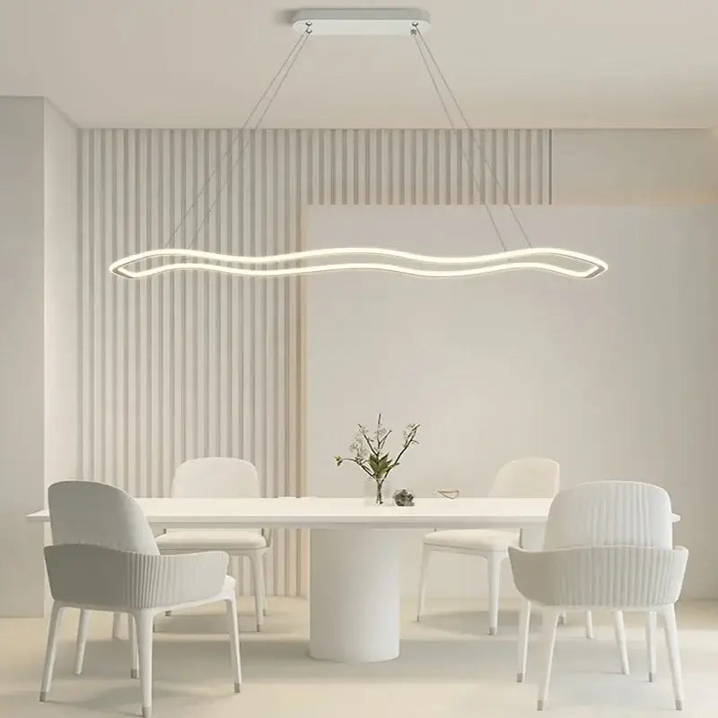 Modern gold wave led pendant light dining room chandelier