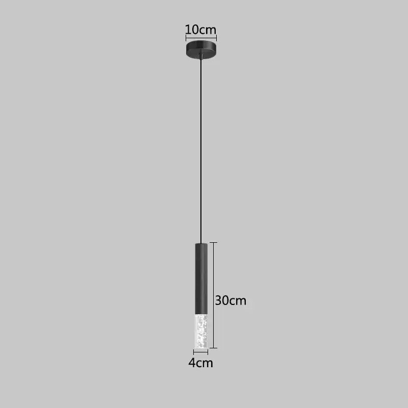 Modern black & gold led pendant light dining room cylindrical lamp