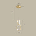 Modern gold geometric led pendant light for dining room