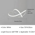 Modern minimalist white led pendant light for living room