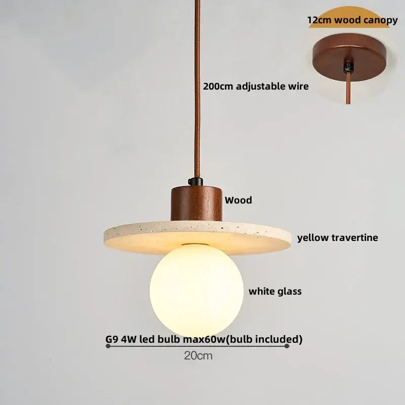Minimalist beige & dark brown led pendant light kitchen luminaire