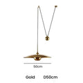 Modern gold disc led pendant lighting bedroom hanging lamp